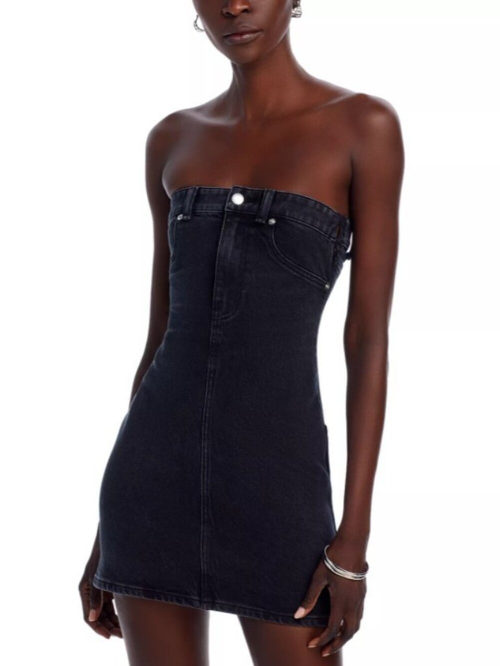 Alexanderwang. T Stretch Denim Tube Dress Gray 4